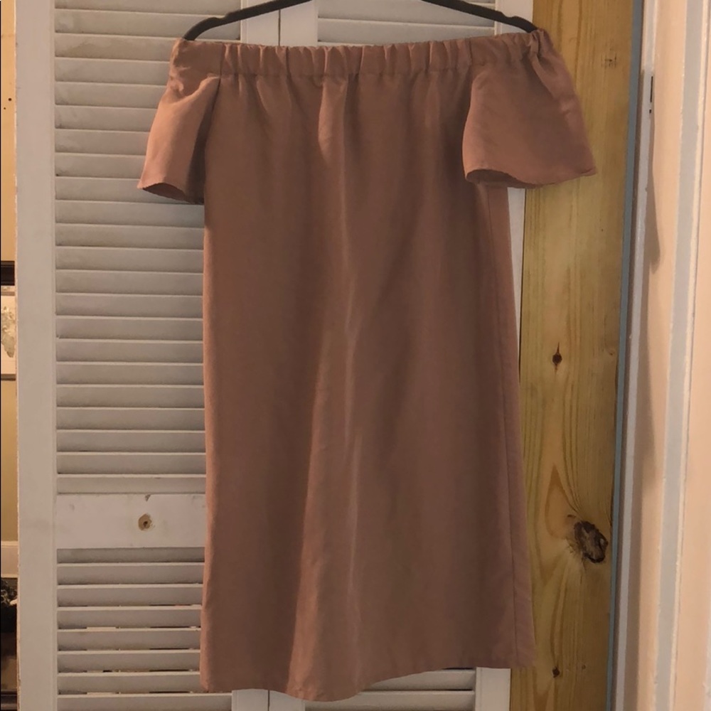 Blush pink OTS dress